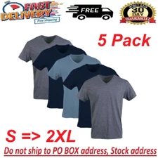 Gildan Adult Men's Short Sleeve V-Neck Assorted Color T-Shirt, 5-Pack, Sizes S-2
