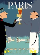 Decoration Poster.Room interior design.Paris cheers.Wine taste.Wall art11442