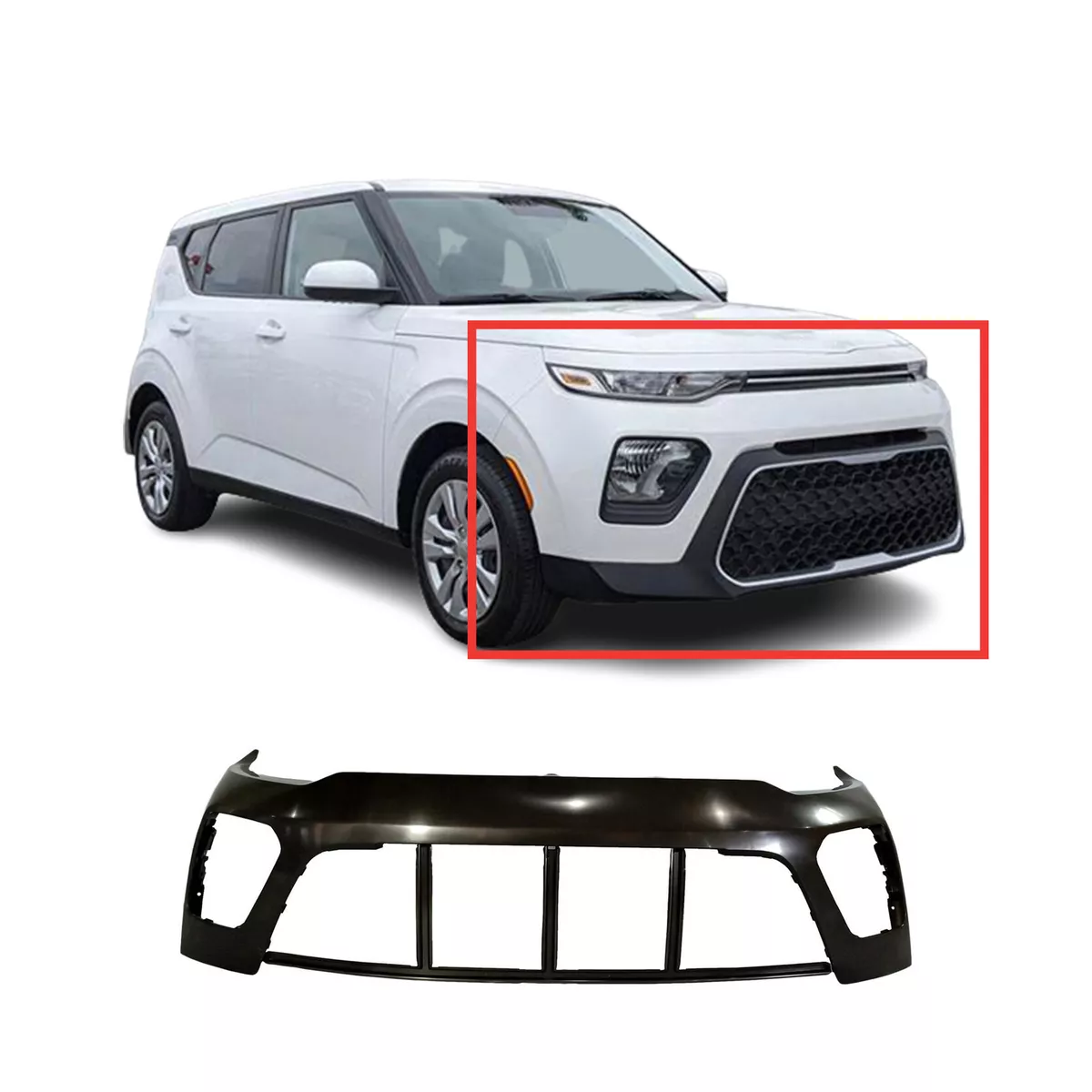 Primed Front Upper Bumper Cover for 2020 2021 Kia Soul KI1014105