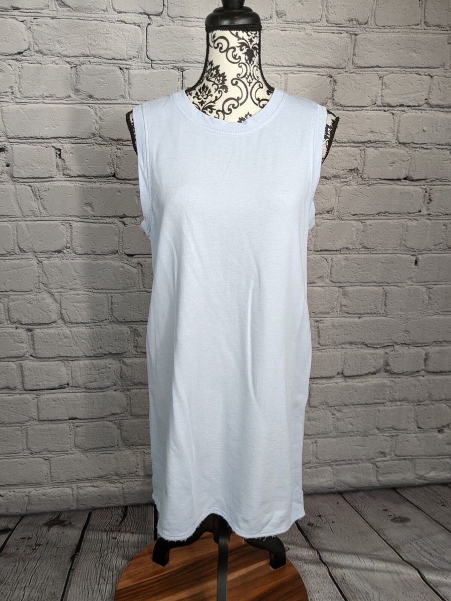 lou and grey dress & women's sleeveless stretch knit size medium frayed edges bb13 121225bs