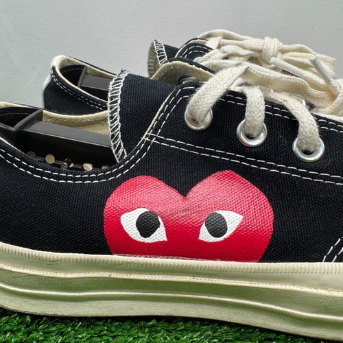 Comme Des Garcons Play X Chuck 70 Low Men's Size 7 Women's Size 9 Black 150206C - Imagen 10 de 12