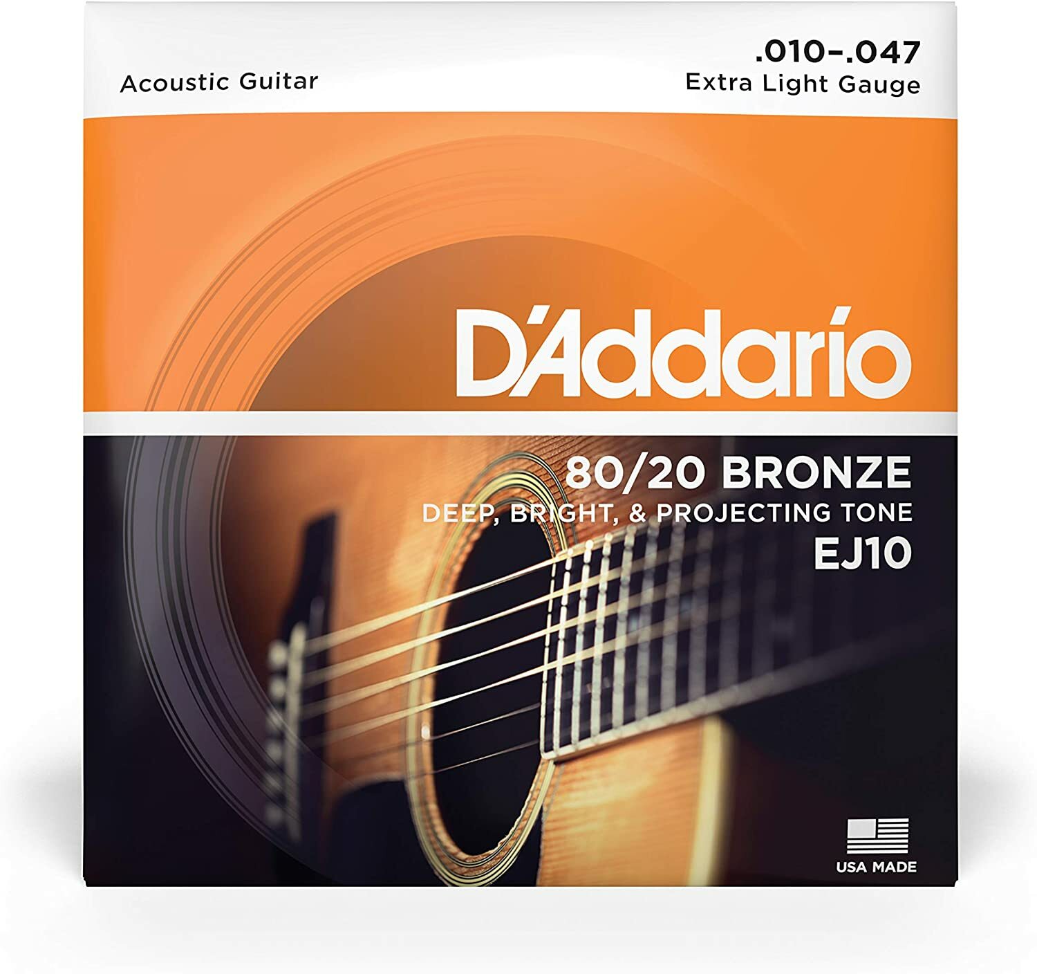 D'Addario EJ10 80/20 Bronze Extra Light Gauge Acoustic Guitar Strings