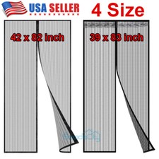 2025 NEW Magnetic Screen Door Heavy Duty Fiberglass Mesh Curtain Hands-free BLK