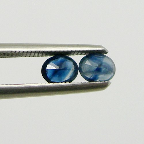 0.72 carat Oval 3.8x3 mm Qty 4, Natural Parti blue Australian Sapphire Gemstone - Picture 9 of 12