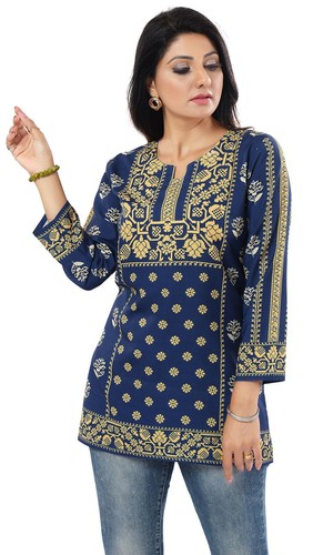 Kurtis für Damen ethnisch Kurti Tunika Kurta Shirt Kleid ethnisch Polyester MID 581 - Bild 3 von 7