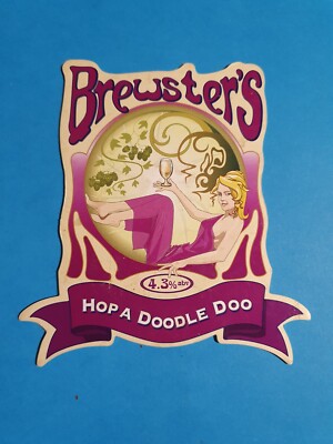 BREWSTER'S Brauerei HOP A DOODLE DOO Real Ale Bier Pumpe Clip Abzeichen vorne Belvoir
