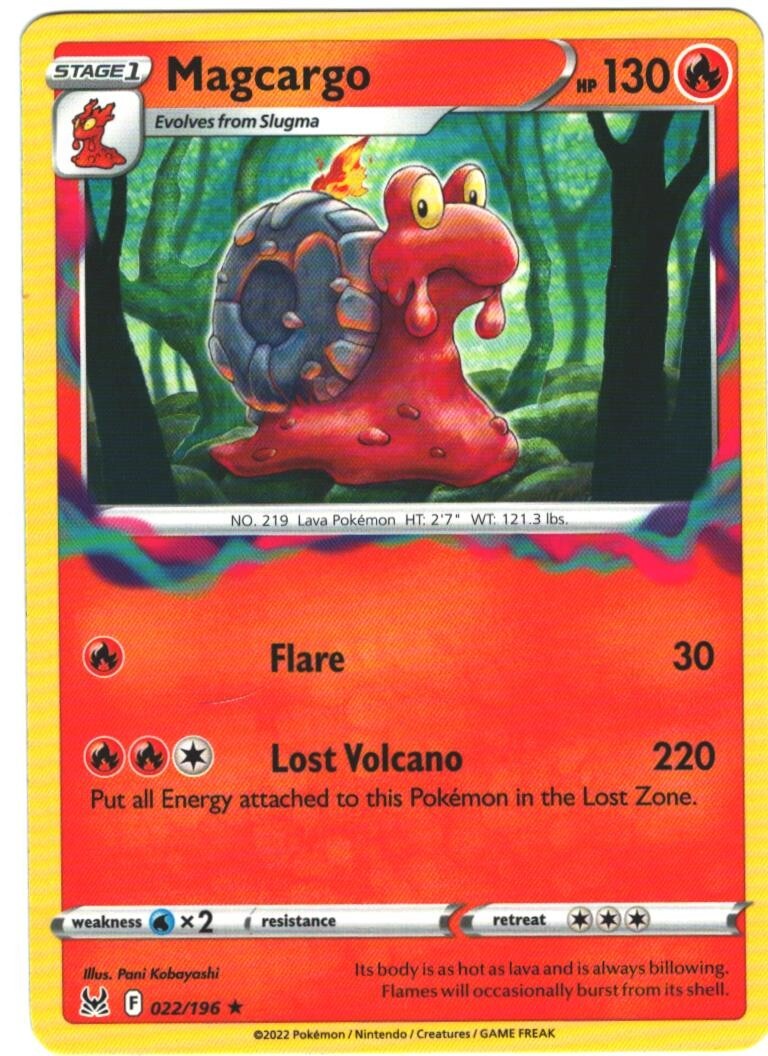 Magcargo 22/196 Lost Origin Regular Rare Pokemon Card Pokémon TCG 022