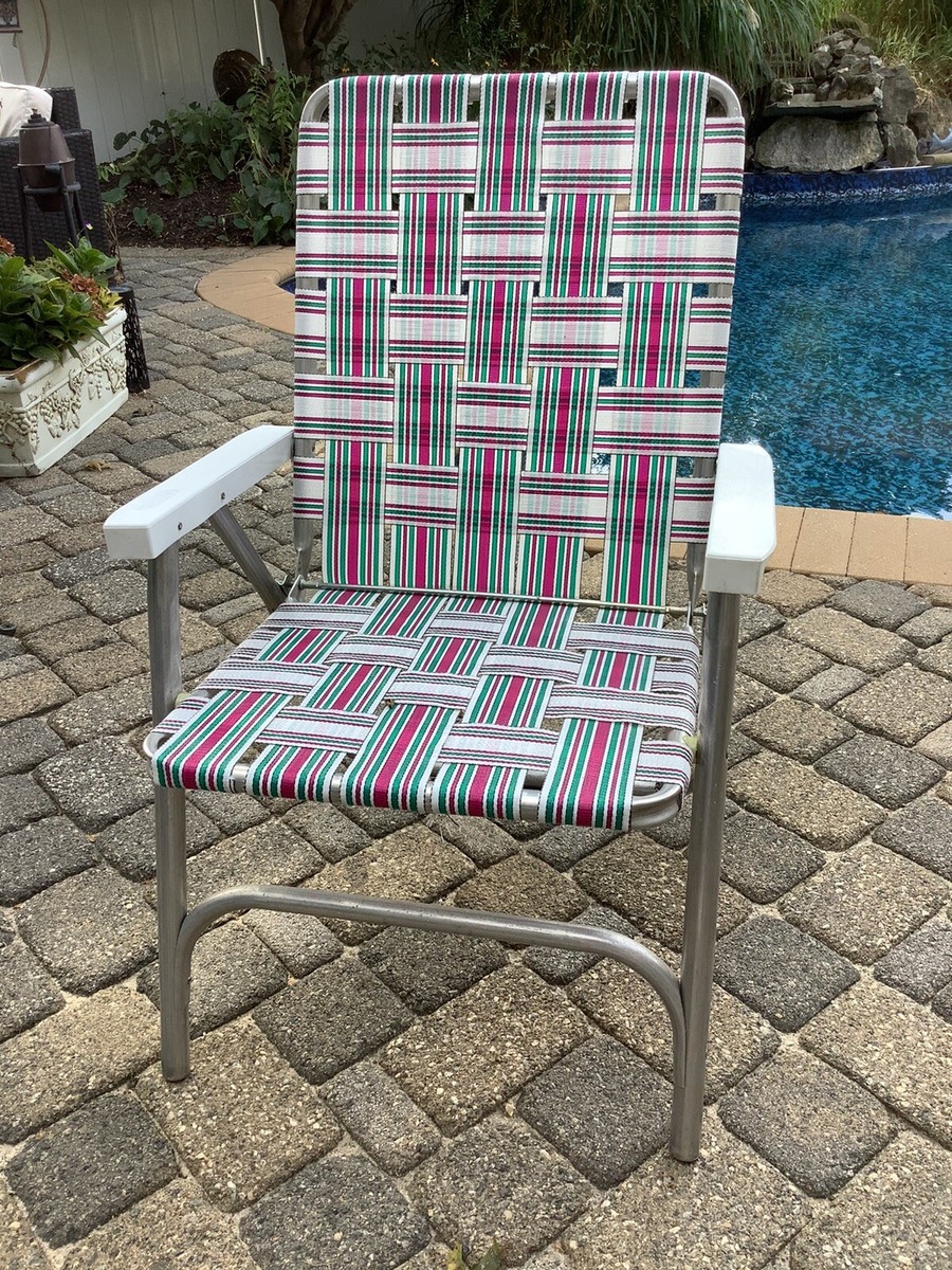 Aluminum Folding Lawn Aluminum Web Lounge Chairs Green Aluminum