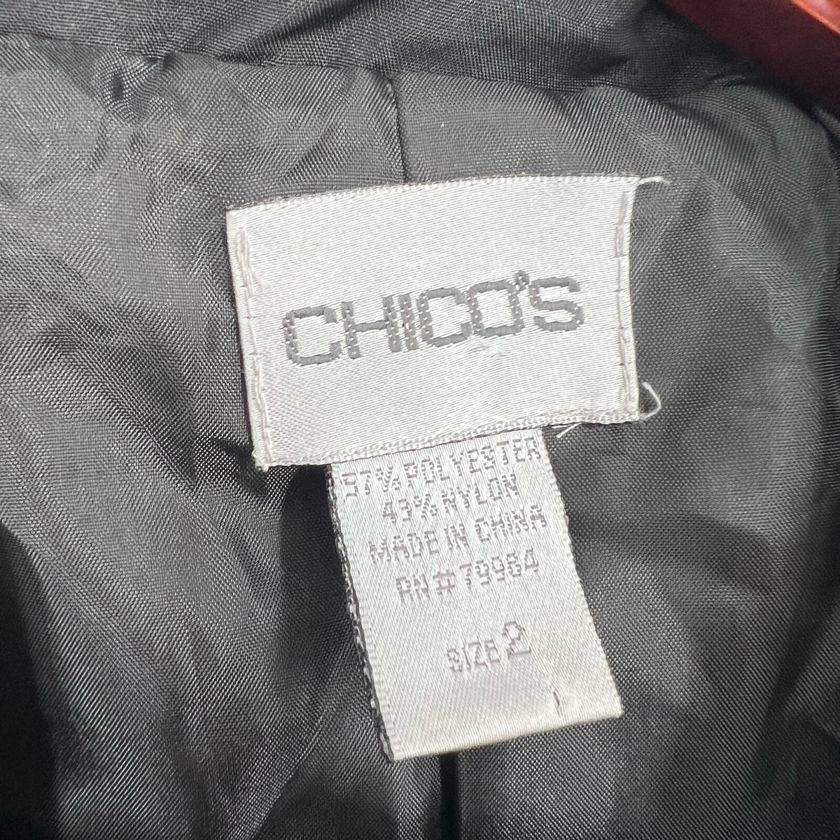 Chico's Womens Size 2 LARGE Jacket Coat Wearable Art Artsy Blouse