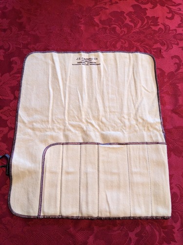 J.E. Caldwell Anti Tarnish 6 Slot Place Setting Roll-up Cloth Pouch