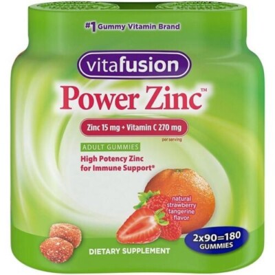 Vitafusion Power Zinc Adult Gummy,Immune Support Dietary Supplement (90 ct,2 pk)