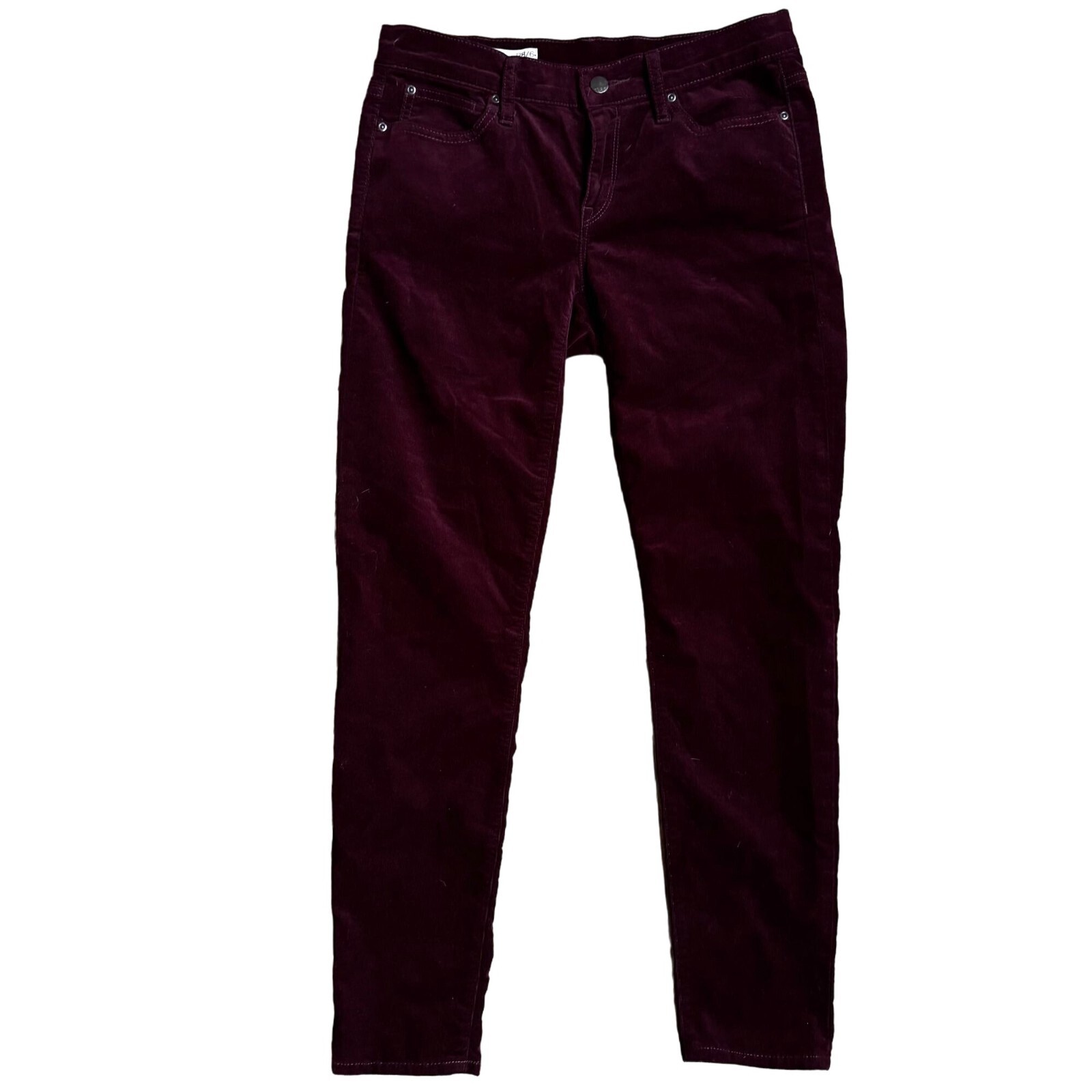 Gap Corduroy Pants Womens 28 Burgundy Legging Jeans 1969 Skinny Slim Stretch