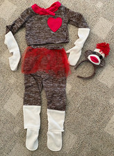 Girls Size 6 Unique Sock Monkey Halloween Warm Costume Chasing Fireflies