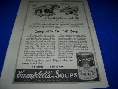 #ad #ad 1919 CAMPBELL#x27;S SOUP quot;OX TAIL SOAPquot;.1 PAGE SALES AD 631Z $16.99
