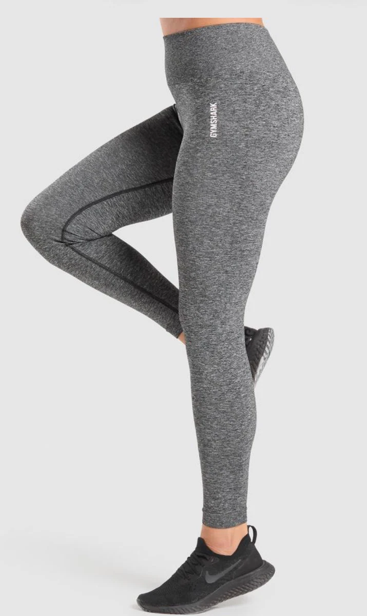 Gymshark Black Gray Marl ADAPT Seamless Leggings Pants M L ?? EUC