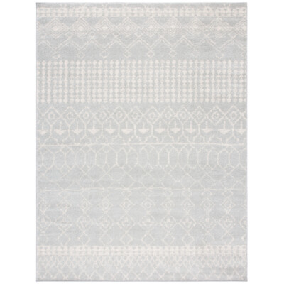 SAFAVIEH Tulum Collection TUL229H Light Grey / Ivory Rug