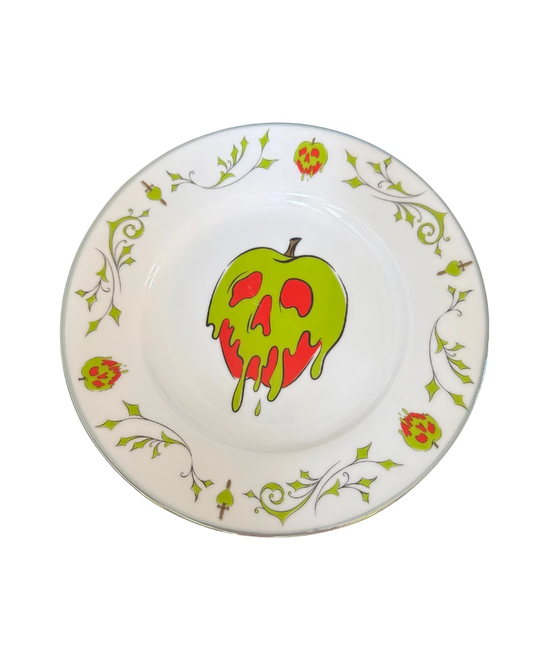 4 platos de ensalada de 8" de manzana venenosa villanos de Disney borde iridiscente de Halloween RARO NUEVO CON ETIQUETAS Foto 4 de 4