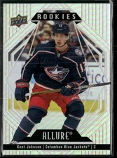 2022-23 Upper Deck Allure #144 Kent Johnson Columbus Blue Jackets Rookie Card. rookie card picture