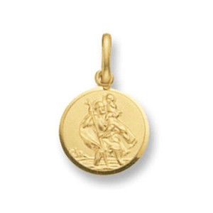Authentic Gold St. Christopher Pendant Yellow Gold Saint Christopher 10Mm