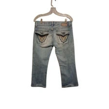 Vigoss Women's Size 7/8 Button Fly Light Blue Capri's