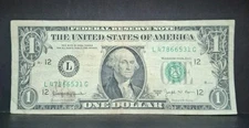 1963 L $1 Joseph Barr One Dollar Bill Federal Reserve Note San Francisco 