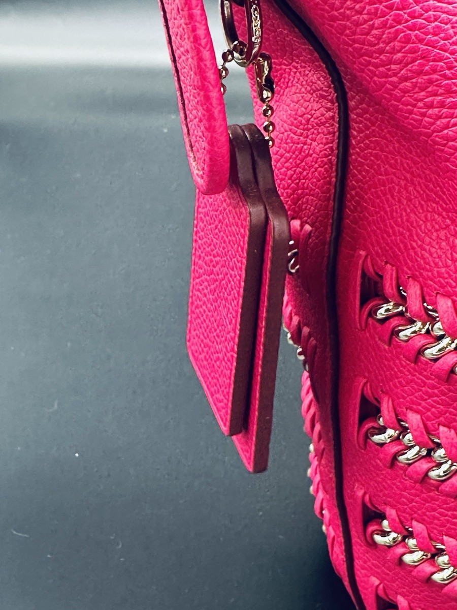 Coach Mini Duffle Bag in Whiplash Leather Pink Ruby Rare Shoulder