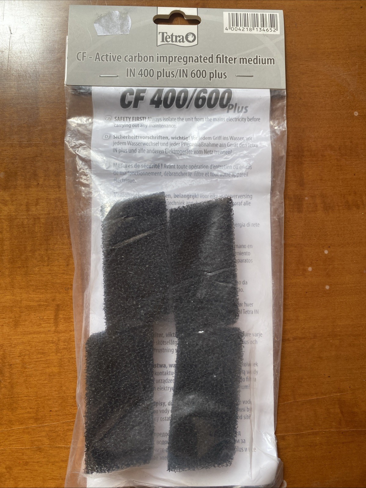 TETRA CF 400/600 PLUS SPUGNA FILTRANTE CARBONE ATTIVO PER FILTRI IN 400/600 PLUS