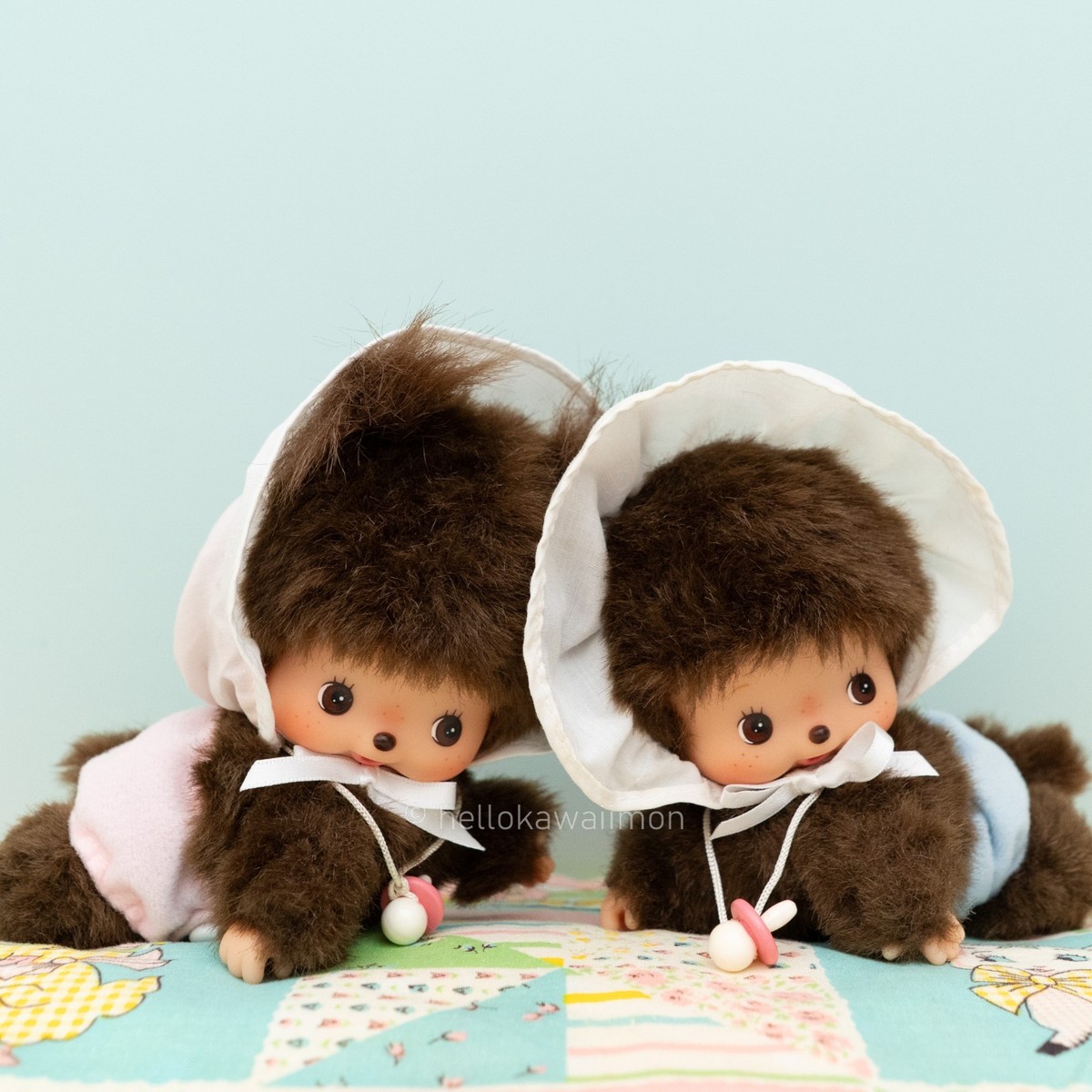 Crawling Bebichhichi Boy & Girl Baby Monchhichi Rare Plush Doll