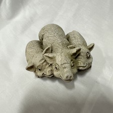 Pig Family Figurine Statue Small Resin Piglets Mom 2 Little Pigs