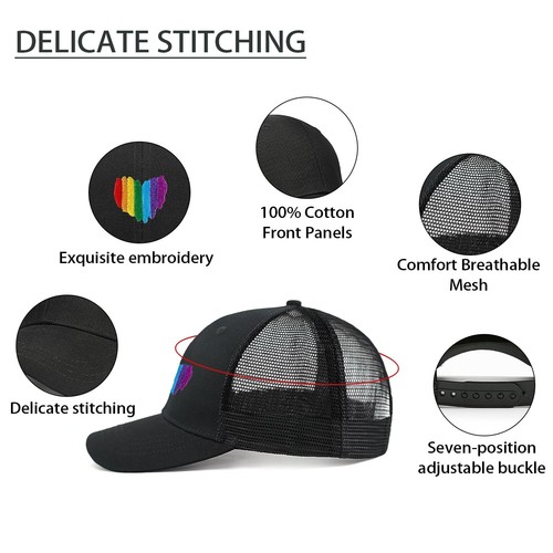 Pride Mütze Regenbogen Caps LGBT Baseballcap Pride Accessoires Gay Stuff für Herren ... - Bild 5 von 7