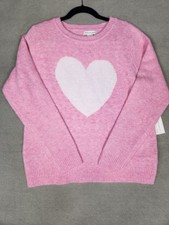 Cupcakes and Cashmere Pink Sweater With Heart Size M