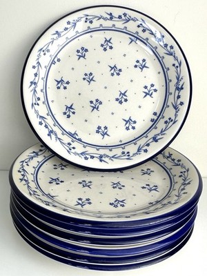 (7) VTG PROVENCE Salad Plates 260 Bouquet Blue 7 3/4'' Oven Dishwasher Micro Safe
