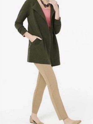 J Crew Olive Green Open Front Cardigan Sweater Jacket-M
