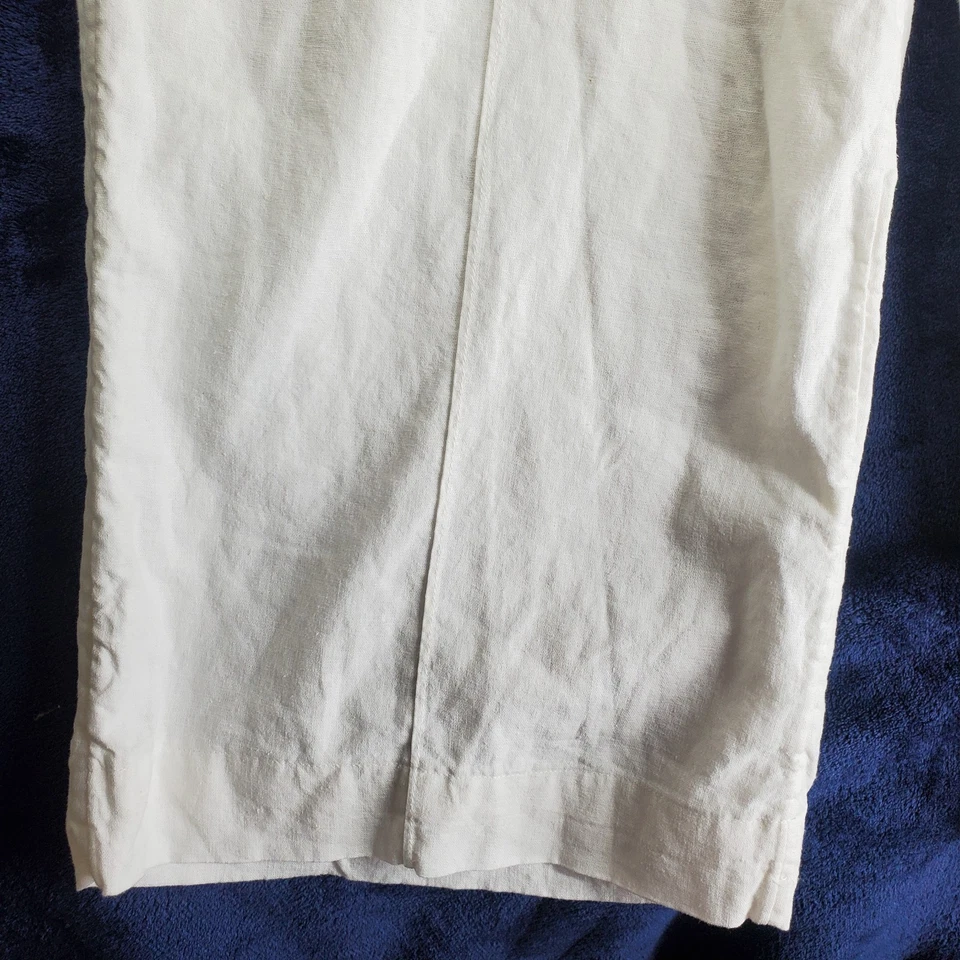 Pantalones Palazzo Para Mujer A New Day Pequeños Blanco Lino Pierna Ancha Boho Lagenlook Playa Foto 2 de 4