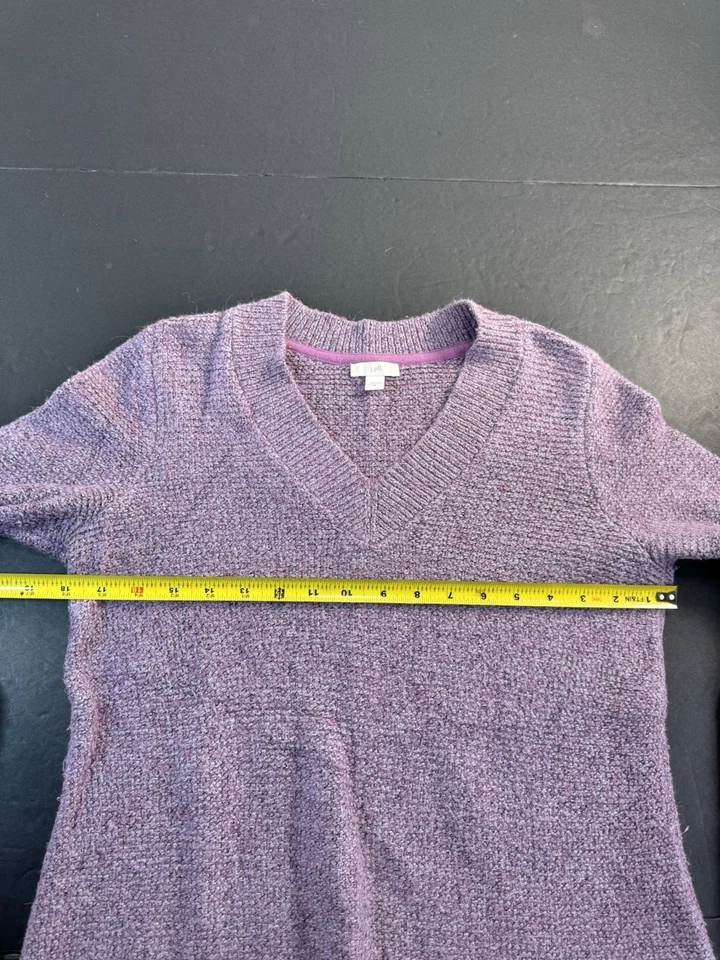 Women's J. JILL Purple V-Neck Alpaca Pullover Sweater Size XS - Image 3 of 4