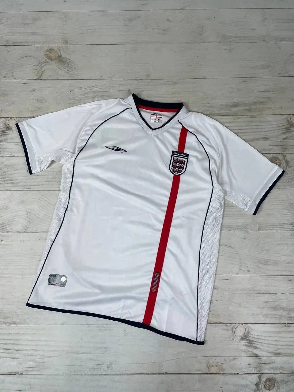 Vintage Umbro England 2001 2003 Home Shirt Soccer Jersey Men Size XL White