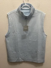NEW Hickey Freeman Men's Large Blue 1/4 Zip Vest NWT $99.50