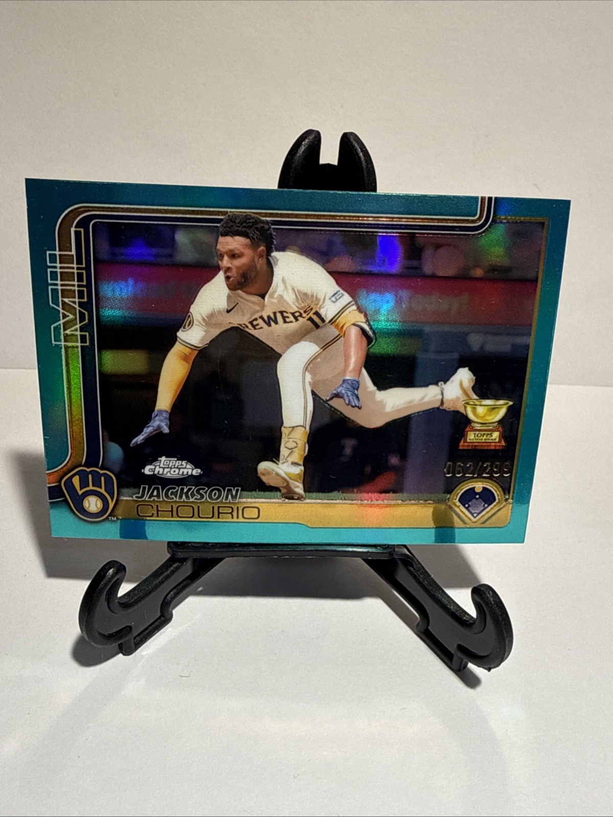 2025 Topps Chrome - Jackson Chourio #262 Teal Refractor /299