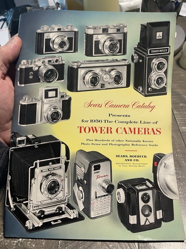 VINTAGE 1956 TOWER CAMERAS CATALOG SEARS ANSCO POLAROID MOVIE CAMERAS FILM