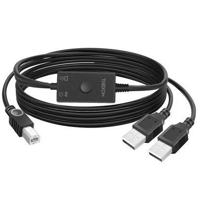 Printer Cable Splitter 1 in 2 Out Printer Splitter for Two Computers Male to
