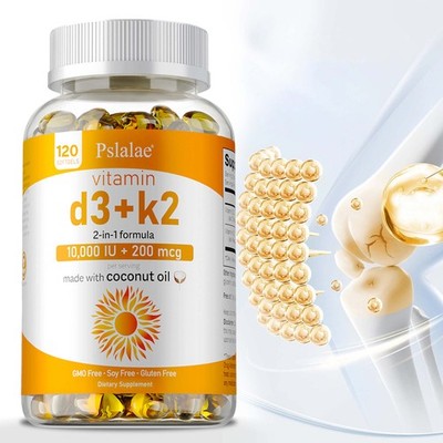 Vitamin D3 + K2 - Herz- und Knochengesundheit, fördert die Kalziumaufnahme