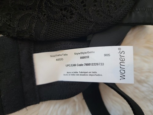 Nuevo con etiquetas Sujetador Olga By Warners Negro Levantamiento Suave Con Aros Talla 40DD - Imagen 7 de 7