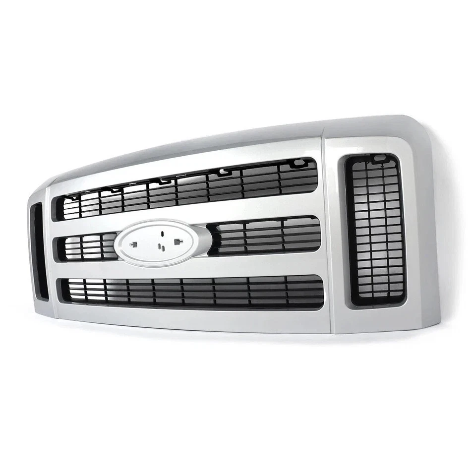 Nueva rejilla de plástico cromada con inserto gris oscuro para Ford F-250 Super Duty 2008-10 Foto 2 de 4