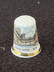 Vtg England Fine Bone China Roman Baths-Bath Collectable Thimble