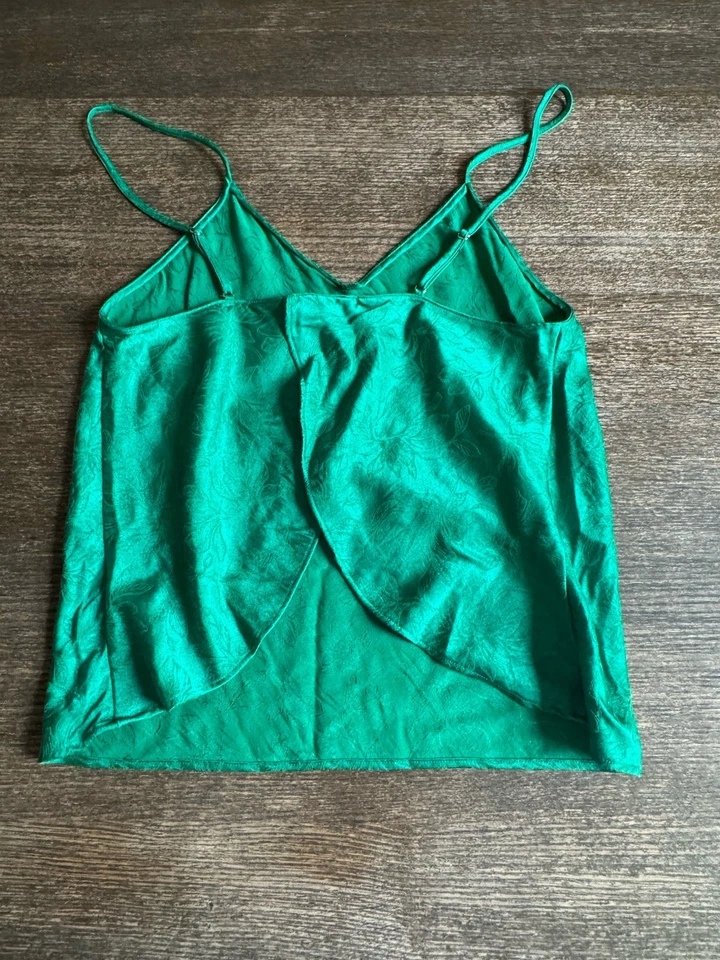 Victoria's Secret 2 Piezas Satén Jacquard Cami Pantalones Cortos Lencería Conjunto para Dormir Verde Talla S Foto 4 de 4