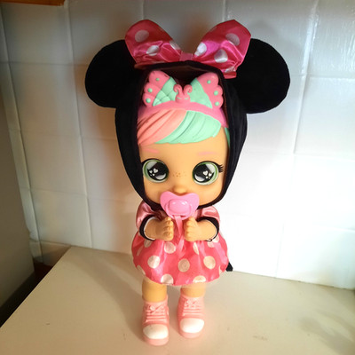 Cry Babies Bella's Morning Routine Interactive 13.6'' Baby Doll In  Minnie Outfit
