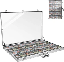 Card Show Display Case Aluminum, 32.7" X 22" Trade Show Display Case with Lock T