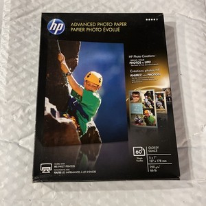 HP Advanced Glossy Photo Paper 60 Sheets 5 x 7 Q8690A New Sealed W/Shelf Wear