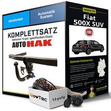 Anhängerkupplung abnehmbar für FIAT 500X SUV +E-Satz NEU ABE PKW