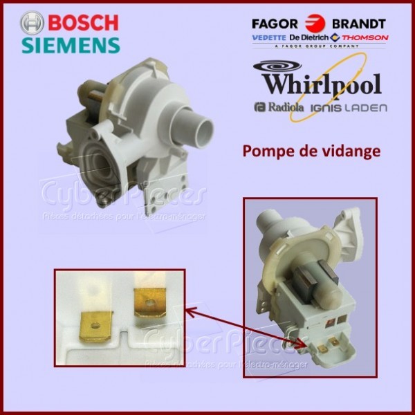 Réparer une fuite de lave-linge avec la pompe de vidange Bosch 00096355 compatible